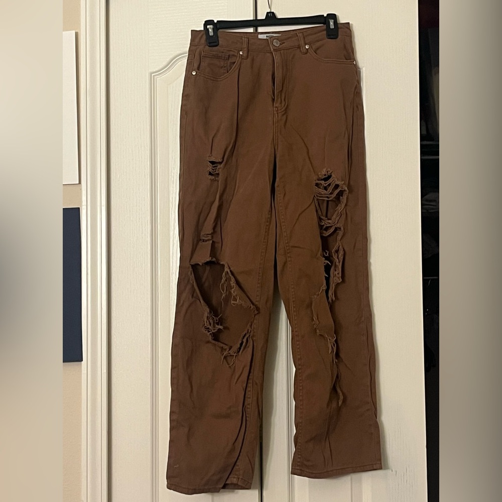 Brown Classic Chino Jeans with Straight Leg